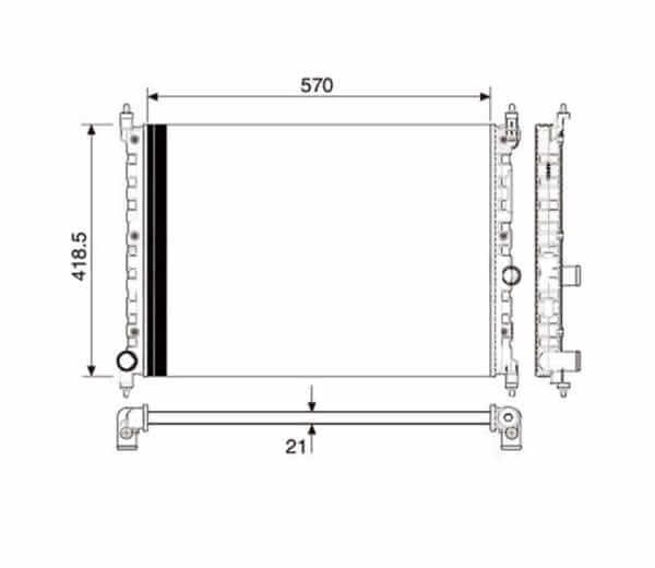 Radiador Volkswagen Kombi Total flex Ano 2005 a 2011 19205