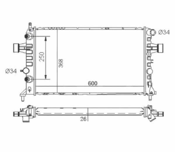 Radiador Astra Vectra Zafira Automático Ano 1999 a 2009 40-14307.132