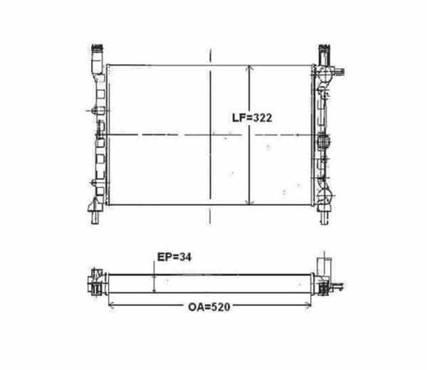 Radiador Fiat Fiorino Uno Premio 736080R