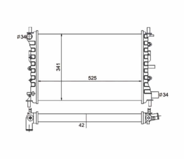 Radiador Ford Escort Volkswagen Logus Pointer Ano 1993 a 1996 NT-7052.542