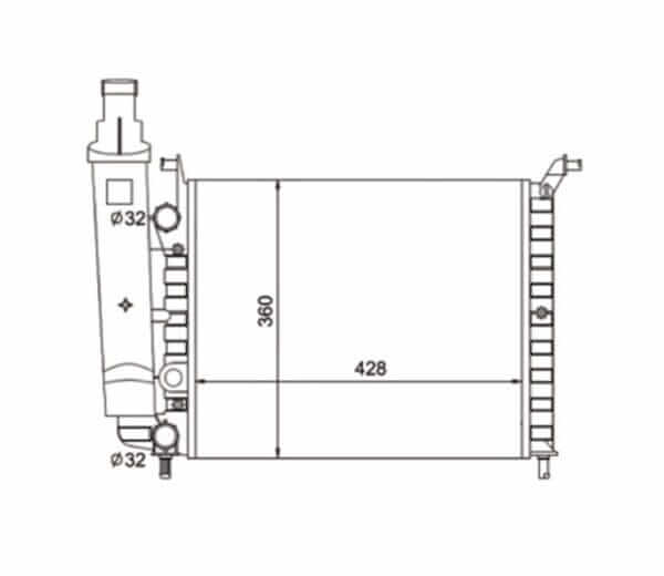 Radiador Fiat Palio Siena 1.0 Com Reservatório Ano 1996 a 2002 40-17086.534