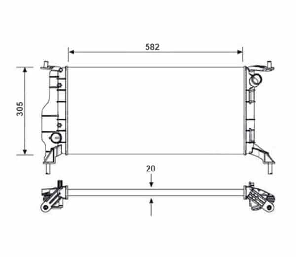 Radiador Chevrolet Classic Ano 2010 a 2016 BC261470-1200RC