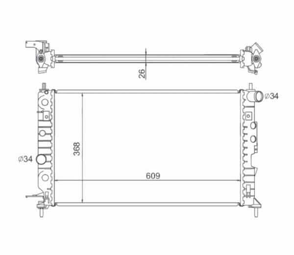 Radiador Chevrolet Vectra Com Ar Ano 1997 a 2005 40-17107.126