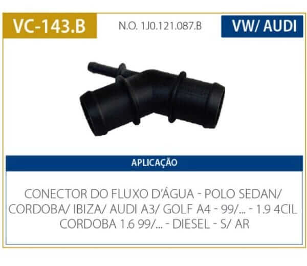 Conector Do Fluxo D'água Polo Audi A3 Golf A4 VC-143.B