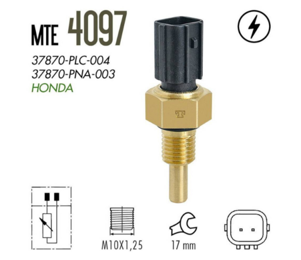 Sensor de Temperatura D'água Honda Civic CR-V Fit MTE4097