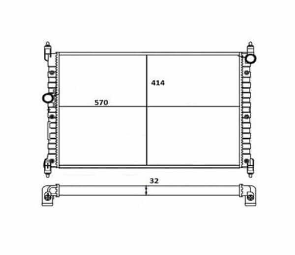 Radiador Volkswagen Kombi Flex Ano 2005 a 2011 40-23498.523