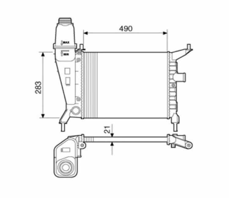 Radiador Chevrolet Celta Sem Ar Ano 2000 a 2005 12579 4 Radiador Chevrolet Celta Sem Ar Ano 2000 a 2005 12579 - Imagem 4