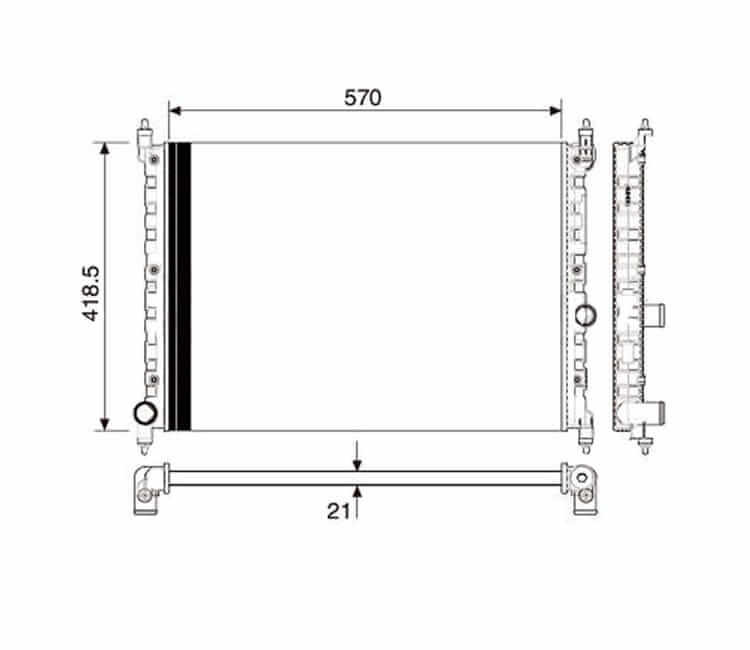 Radiador Volkswagen Kombi Total Flex Ano 2005 a 2011 19205 4 Radiador Volkswagen Kombi Total Flex Ano 2005 a 2011 19205 - Imagem 4