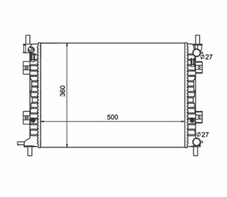 Radiador Ford Courier Fiesta Ano 2000 a 2002 ou Ka ano 2009 a 2012 40-17077.523 4 Radiador Ford Courier Fiesta Ano 2000 a 2002 ou Ka ano 2009 a 2012 40-17077.523 - Imagem 4