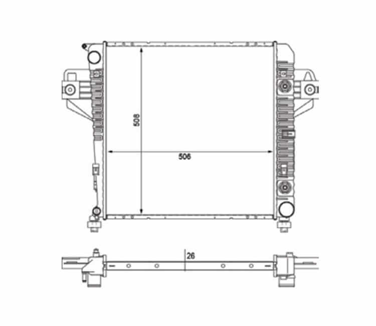 Radiador Jeep Cherokee Liberty Motor 3.7 Gasolina Ano 2002 a 2007 41-2481.126 3 Radiador Jeep Cherokee Liberty Motor 3.7 Gasolina Ano 2002 a 2007 41-2481.126 - Imagem 3