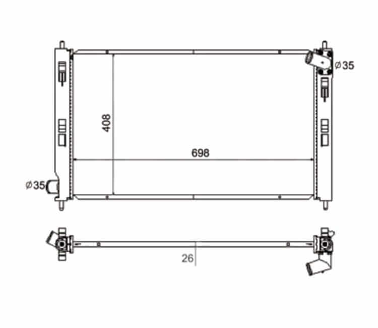 Radiador Mitsubishi ASX ou Lancer 2.0 16V Ano 2011 a 2015 41-2978.126 4 Radiador Mitsubishi ASX ou Lancer 2.0 16V Ano 2011 a 2015 41-2978.126 - Imagem 4
